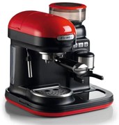Еспресо машина Ariete ESPRESSO MODERNA 1318/00, 1080W, 15 bar, 0.8 л, Вградена кафемелачка, Стиймър, Червен