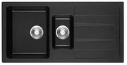 Кухненска мивка ICSG 8201 BLACK, двойна, със сифон, 49.5x99.5см