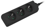 Разклонител LANBERG, 2500W, 1.5 метра, 3 контакта, Защита за деца, Черен