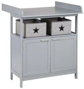 Сив детски скрин с маса за преповиване 87x100x75 cm Hamburg – Roba