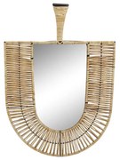 Стенно огледало DKD Home Decor Кафяв Pатан Ветрило Тропически (50 x 2,5 x 72 cm)