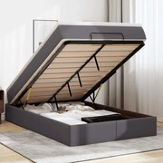 3311029 vidaXL Османска легло с матрак, сиво, 120x190 см, изкуствена кожа