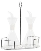 Oil and Vinegar Set DKD Home Decor Метал Прозрачен 2 Части Боросиликатно Стъкло (200 ml) (19,5 x 10 x 23,5 cm)