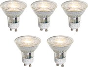 Комплект от 5 димируеми прозрачни GU10 LED крушки 4.9W 500 lm 2700K
