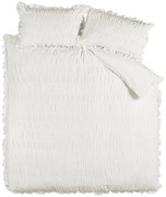 Бяло двойно крепово спално бельо 200x200 cm Seersucker Frill – Catherine Lansfield
