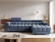 Ъглов диван Freyia-Син-Десен