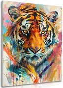 Картина на платно – Тигър с имитация на живопис