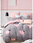 Розово кафяво двойно удължено спално бельо от памук Renforcé с включен долен чаршаф 4 части 200x220 cm Beloved – Mila Home