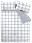 Бяло-синьо двойно памучно спално бельо 200x200 cm Marlow Check – Bianca
