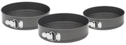 Комплект форми за торта с падащо дъно ESPERANSA ES 1223 HS26, 24/26/28 см, Незалепващо покритие, Сив