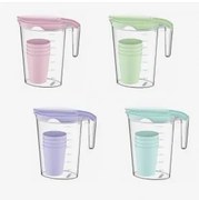 Пластмасов комплект кана 2л  с четири чаши различни цветове ИП-(SU-185)