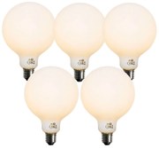 Комплект от 5 димируеми опал G125 LED крушки E27 5W 450 lm 2200K