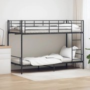 287910 vidaXL Двуетажно легло, черно, метал, 90x200 см