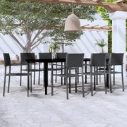 3099268 vidaXL Градински трапезен комплект, 9 части, черен