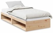 3324601 vidaXL Дневно легло с матрак, 90x190 см, борово дърво масив
