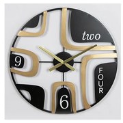 Стенен часовник 1xAA Ø 60 см черен/златист