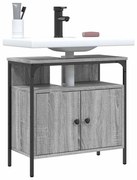 842439 vidaXL Шкаф за мивка за баня, сив сонома, 60x30x60 см, инженерно дърво