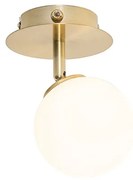 Модерен прожектор златен с опалово стъкло с превключвател - Атина