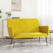 351388 vidaXL Пейка, жълта, 108x79x79 см, кадифе