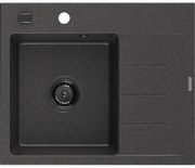 Mexen Ben гранитна мивка с 1 отделение и отцеждач, лява 600 x 500 мм, черно