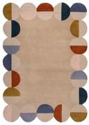Бежов ръчно изработен вълнен килим 200x290 cm Mia Scallop Frame – Flair Rugs