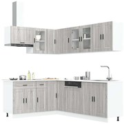 3314907 vidaXL Комплект кухненски шкафове от 11 части Porto, инженерно дърво