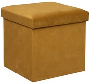 Пуф със съхранение atmosphera Lilou, Сгъваем, 38x38x38 cm - Горчица