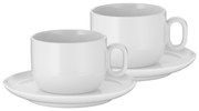 WMF - К-кт 2x Чаша за капучино с чинийка BARISTA 160 ml бял