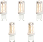 Комплект от 5 прозрачни G9 LED крушки 3.5W 480lm 3000K