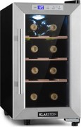 Klarstein Reserva 8 Uno, охладител за вино, 23 литра, 8 бутилки, 11 - 18 ° C, 26 dB, неръждаема стомана