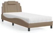 3208772 vidaXL Легло Viana без матрак, капучино, 90x200 см, изкуствена кожа