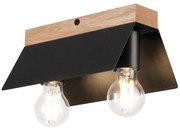 Плафон ESME 2xE27/15W/230V черен/дъб