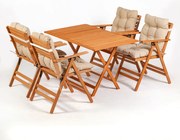 Градински комплект маса и столове (5 части) My009 V2, цвят Натурален Кремав