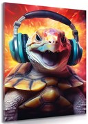 Картина на платно – Костенурка със слушалки