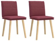4101258 vidaXL Трапезни столове, 2 бр, виненочервени, текстил