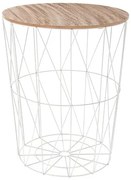 Помощна маса atmosphera Kumi, Метал, 47 cm - Бял