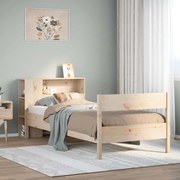 3322966 vidaXL Легло с рафтове за книги, без матрак, 90x200 см, бор масив