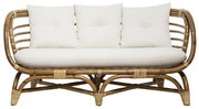 Двуместен диван atmosphera Farah, Ратан, Бял, 152x80,5x75 cm