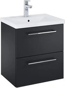 Шкаф Unik Roma Compact Plus, matt black, 515 x 395 mm с 2 чекмеджета и умивалник