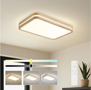 BRILAGI - LED осветително тяло MOLINA SQUARE LED/54W/230V с възможност за димиране, дъб, 60x40 cm + дистанционно управление