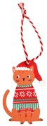 Дървена коледна украса 5 cm Ginger Cat – Rex London