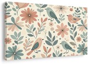 Картина на платно – Пролетна градина с птички