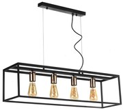 ONLI - Пендел FLOKI 4xE27/15W/230V черен/меден