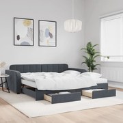 3197009 vidaXL Канапе с изтеглящо легло и чекмеджета, 100x200 см, кадифе