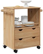4013465 vidaXL Кухненска количка OTTA 59x45x80 см борово дърво масив