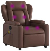 372436 vidaXL Масажен наклоняем стол, кафяв, изкуствена кожа