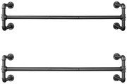 Комплект от 2 стенни закачалки за дрехи LINEA, черни