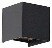 Външна стенна лампа черна с LED 2-светлина IP54 - Edwin