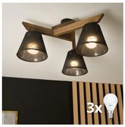 Brilagi - LED плафониера ANTHONY 3xE14/40W/230V дъб/орех/черна