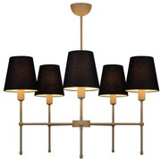 Полилей на штанга MADELA 5xE14/40W/230V черен/бежов